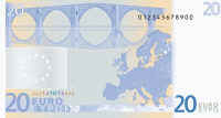 Retro della banconota da 20 euro