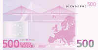 Retro della banconota da 500 euro