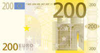 Fronte della banconota da 200 euro