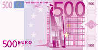 Fronte della banconota da 500 euro