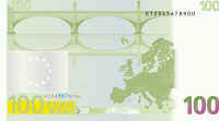 Retro della banconota da 100 euro